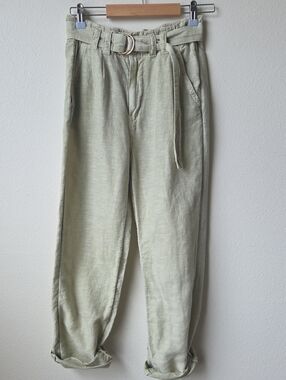 SUNDANCE Linen Blend Pleated Belted Pants Size 2 Vivienne Beauty